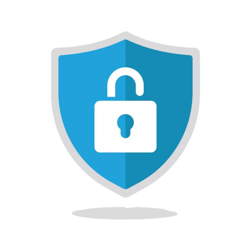Information security and data protection shield icon – cybersecurity services